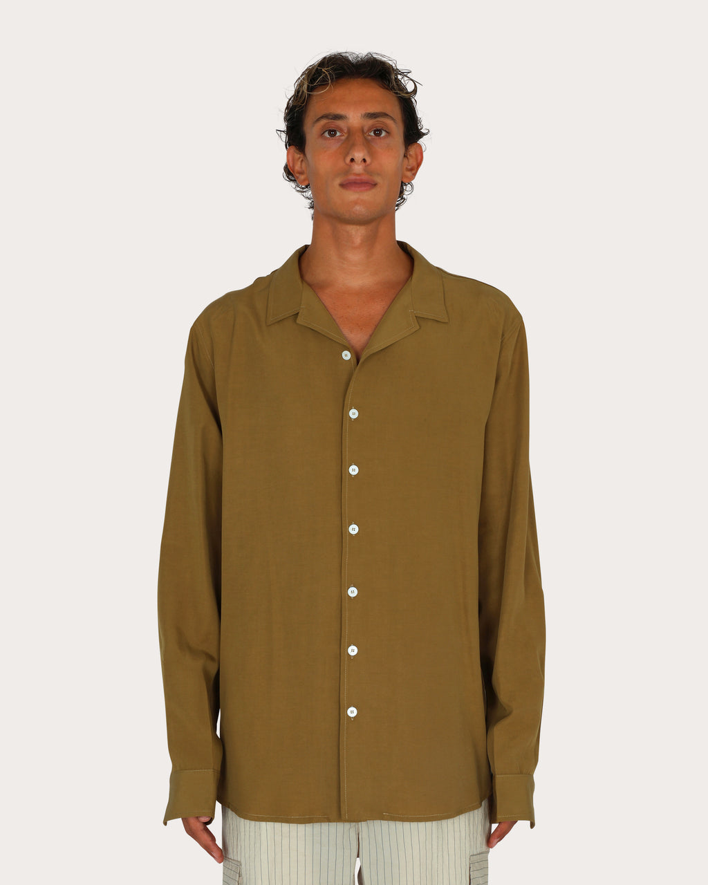 Camicia Bowling in Cupro
