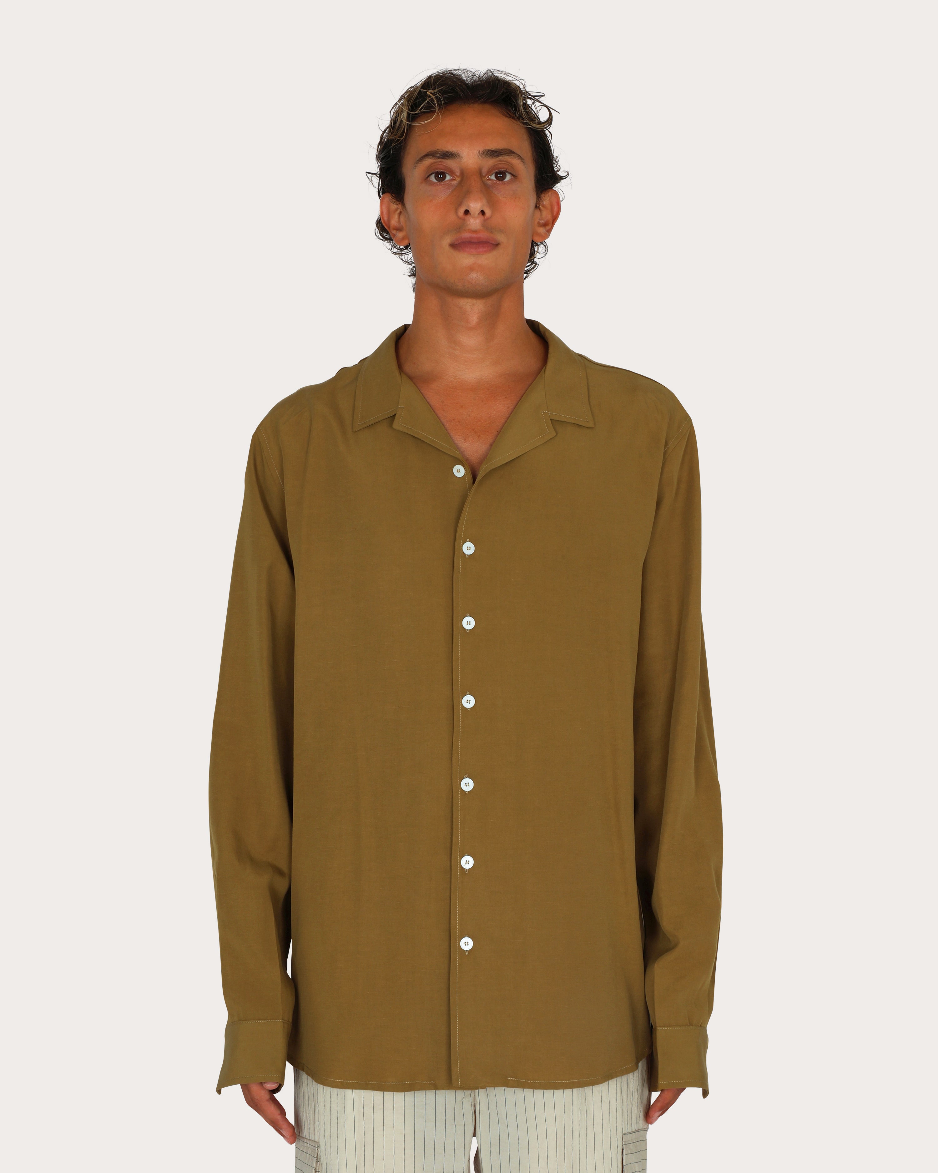 Camicia Bowling in Cupro