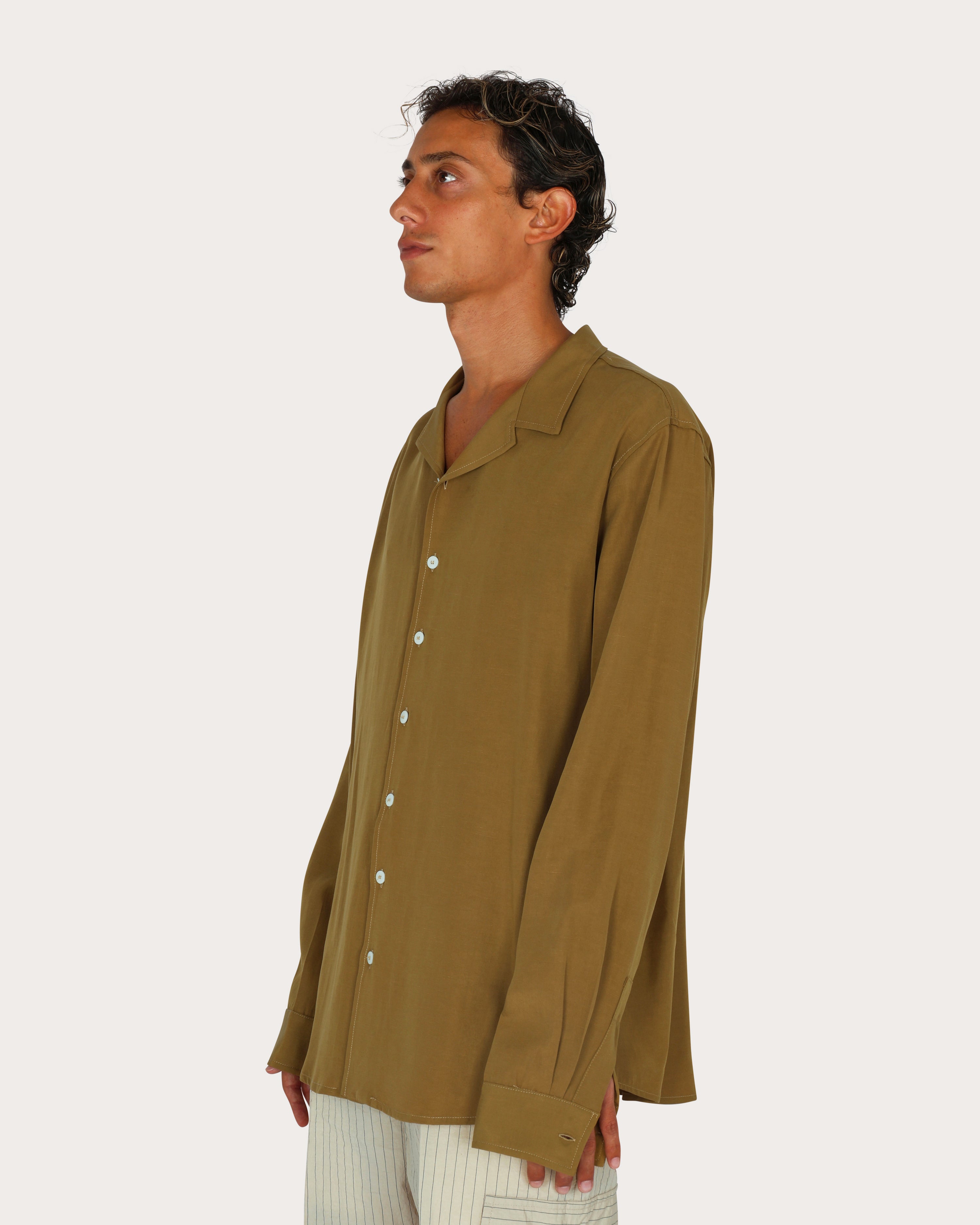 Camicia Bowling in Cupro
