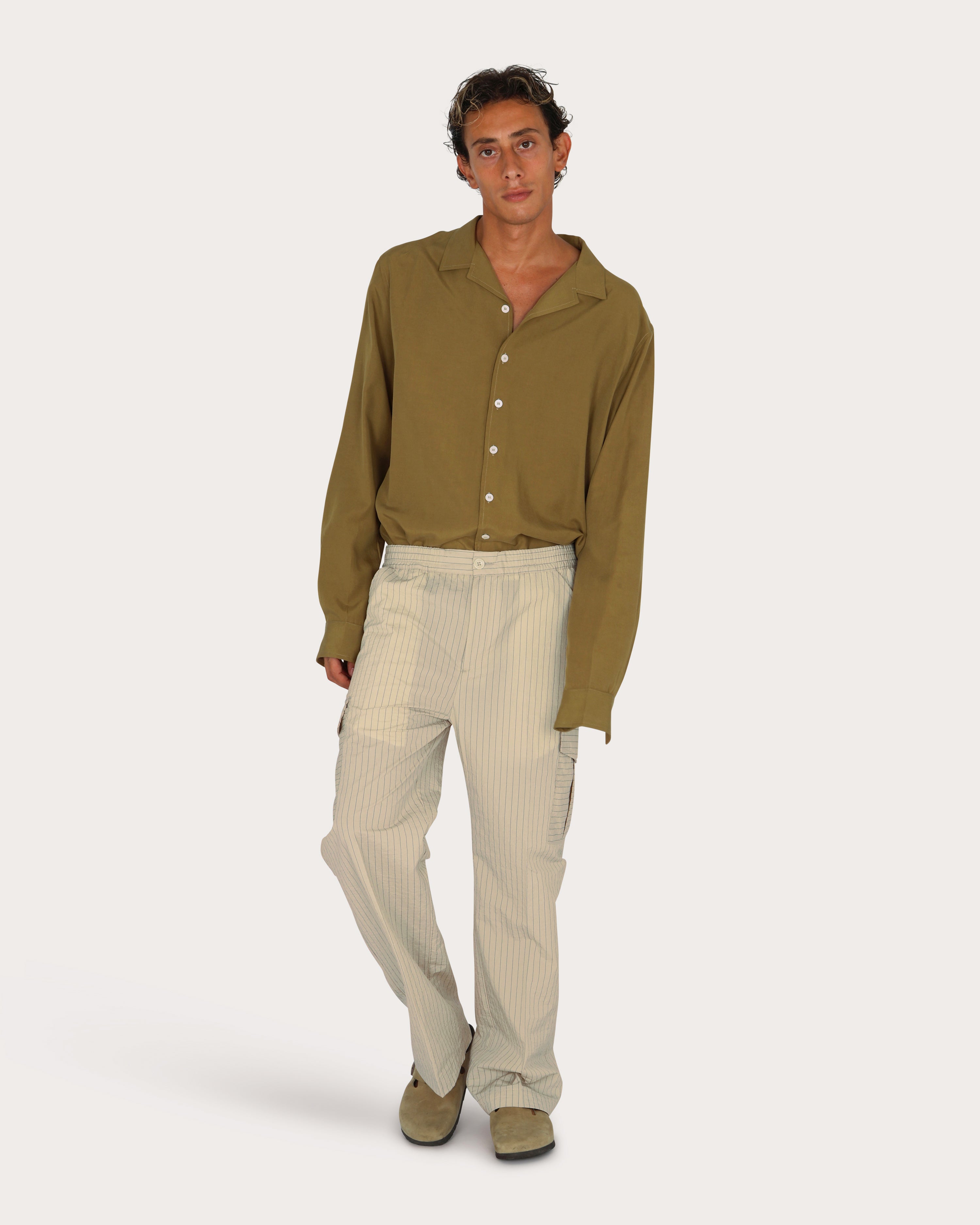 Pantalone Cargo in Seersucker